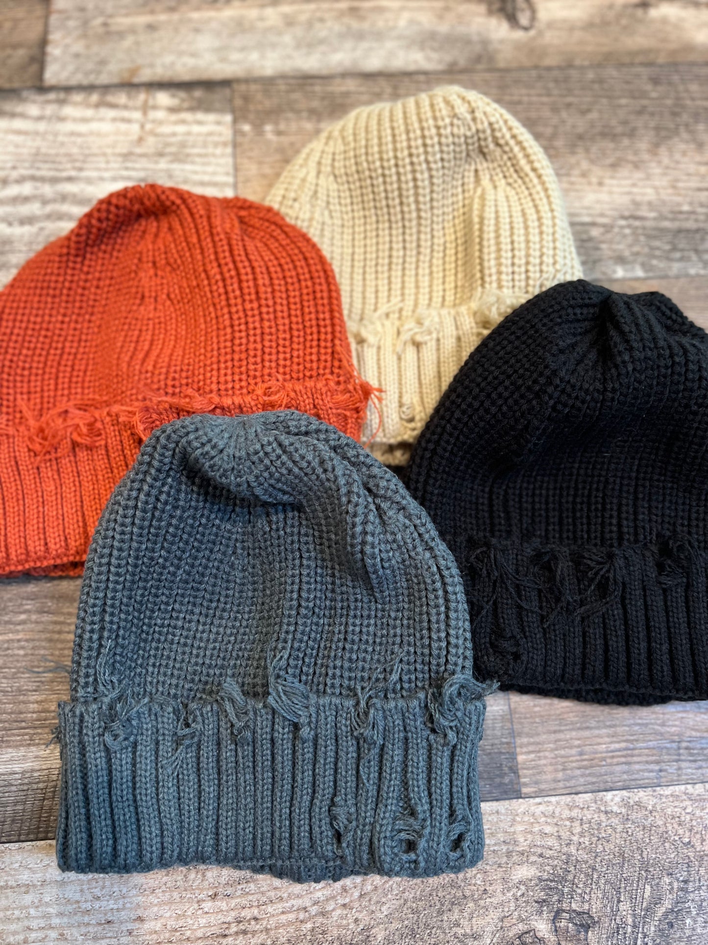 Distressed Fashion Knit Hat