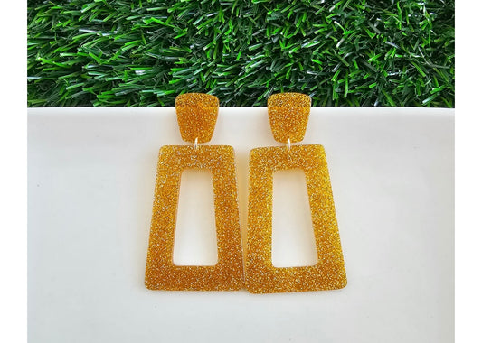 Gold Glitter Game Day Earrings