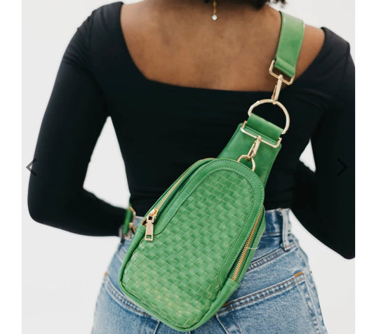 Woven Sling Bag Emerald