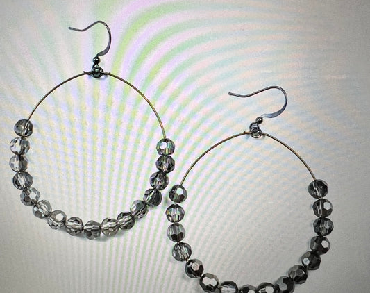 Beaded Boho Earring Gray