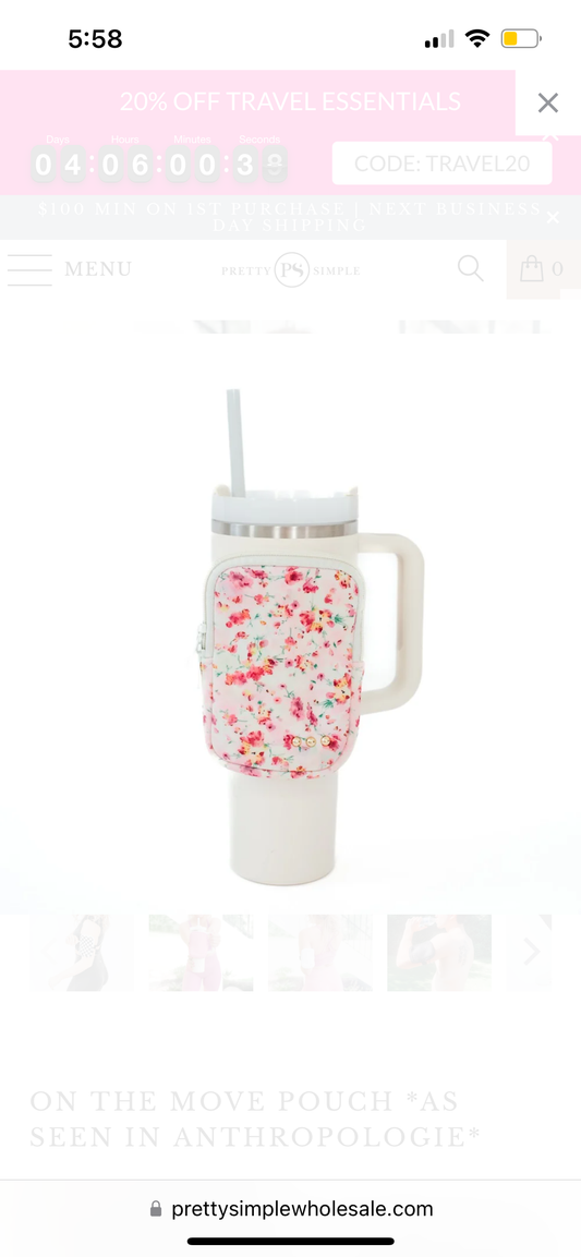 Cup Travel Pouch Floral