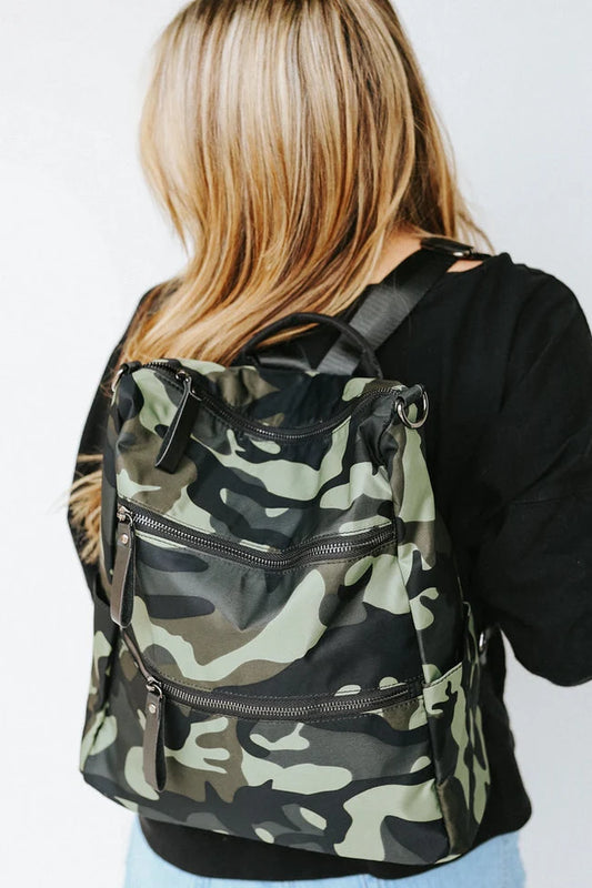 Nylon Backpack In Camo