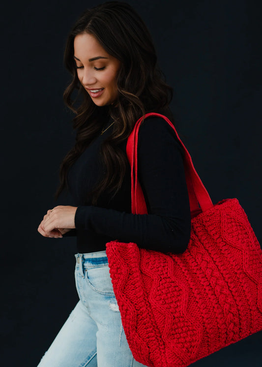 Tote Red Sweater knit