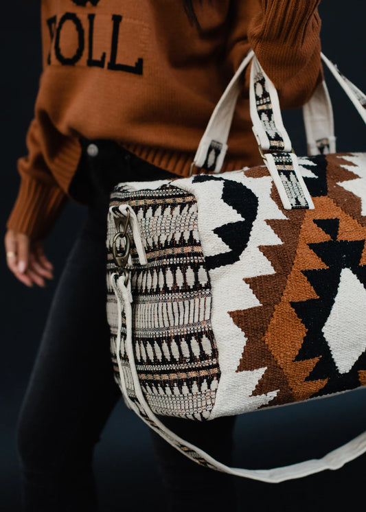 Duffle Brown and Black Aztec