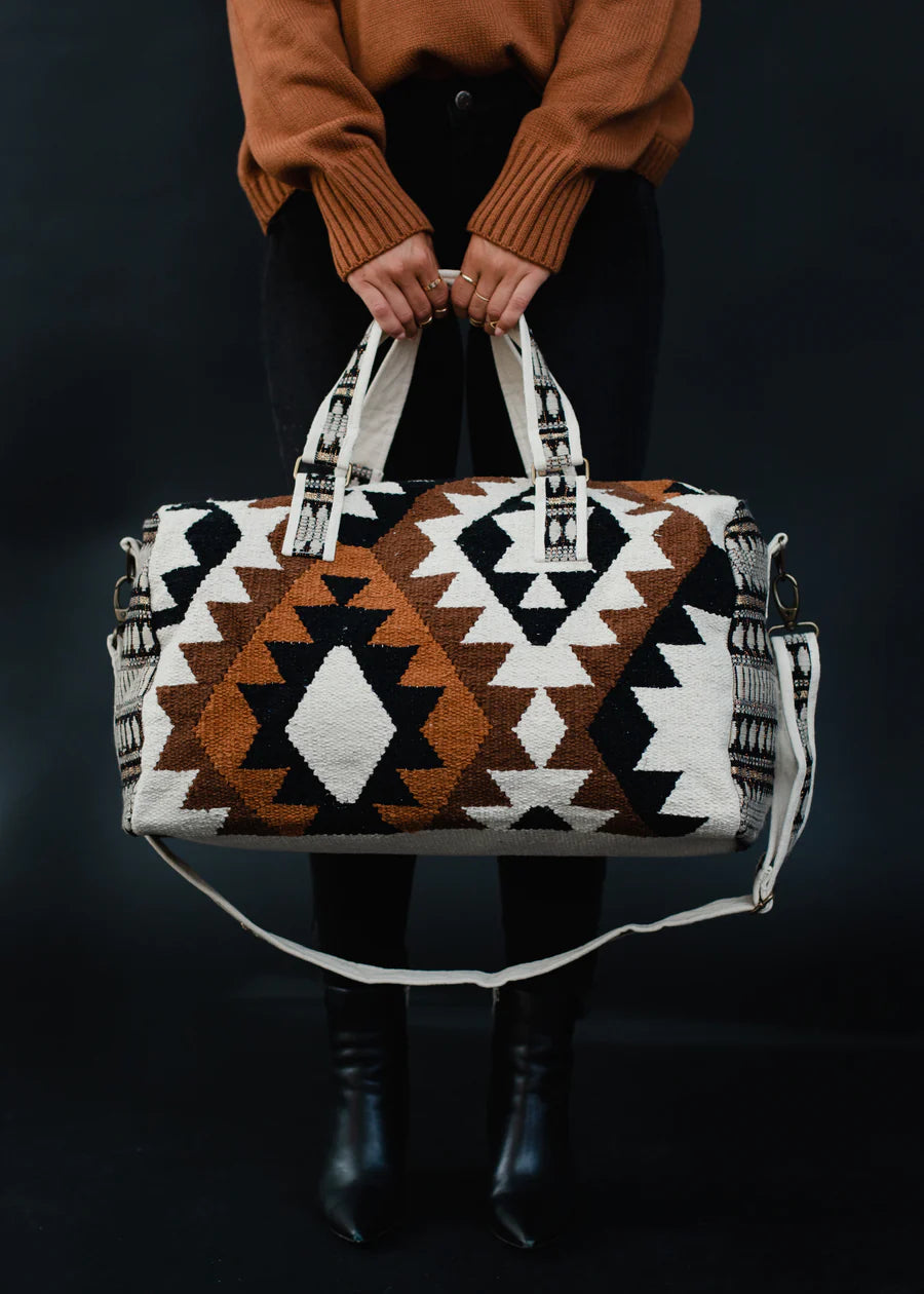 Duffle Brown and Black Aztec