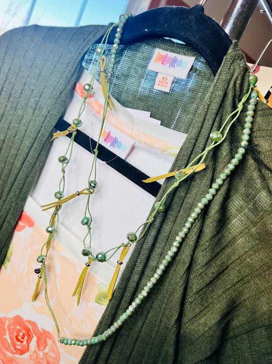 Necklace Boho Green