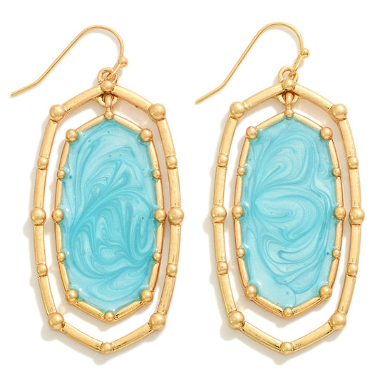 Earrings Gold and Turquoise Details